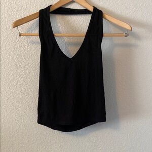 Bozzolo Black Crop Backless Tank Top
